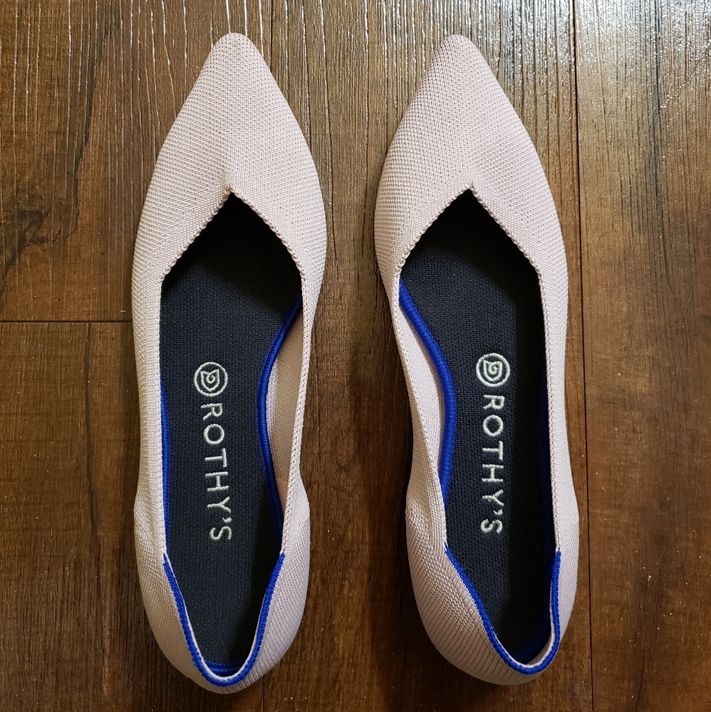 New Rothy's Point Flat in petal pink